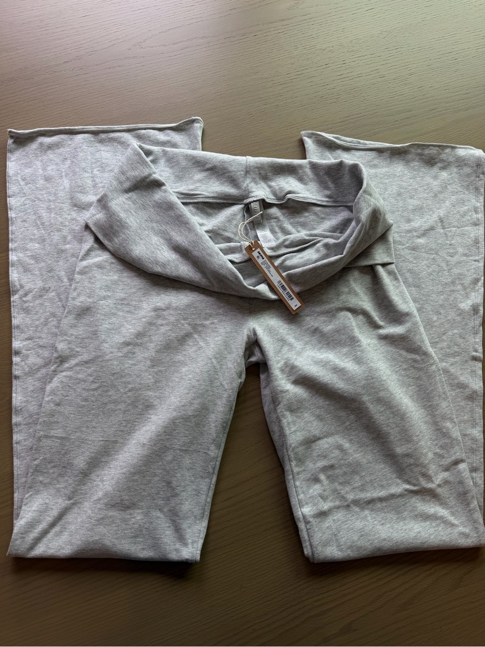 Skims Fold Over Pants Light Gray Wide Leg Lounge Pants